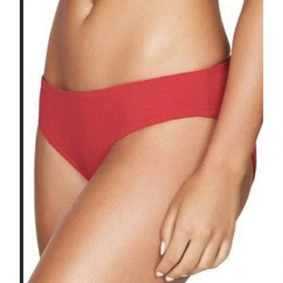 Sea Level Australia Ribbed Bikini Bottoms Red Swimsuit Women's 12 - Picture 3 of 7